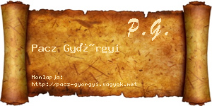 Pacz Györgyi névjegykártya